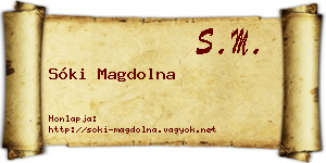 Sóki Magdolna névjegykártya
